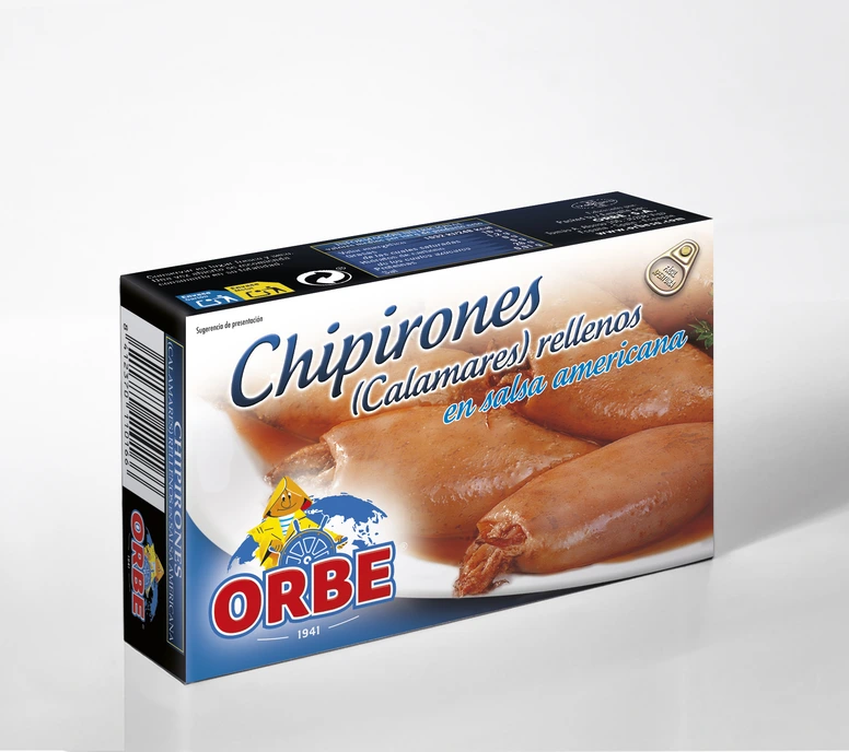 Chipirones rellenos en salsa americana
