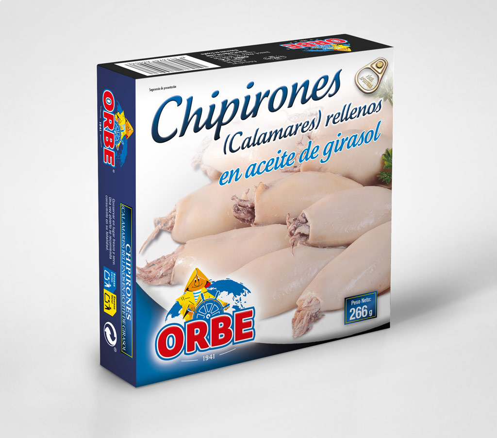 Chipirones rellenos en aceite de girasol